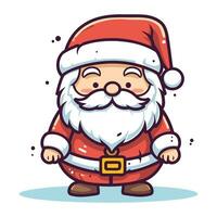 Santa Claus vettore illustrazione. cartone animato Santa Claus personaggio con barba e baffi.