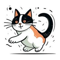 carino cartone animato gatto in esecuzione. vettore illustrazione. isolato su bianca sfondo.