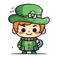 fata ragazzo con verde cappello. vettore illustrazione.