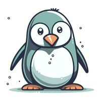 carino cartone animato pinguino. vettore illustrazione su un' bianca sfondo.