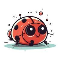 carino cartone animato coccinella. vettore illustrazione. isolato su bianca sfondo.