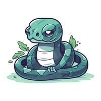 cartone animato serpente. vettore illustrazione di un' serpente su un' bianca sfondo.