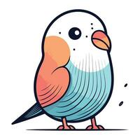 carino cartone animato pappagallo uccello. vettore illustrazione isolato su bianca sfondo.