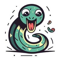 carino cartone animato serpente personaggio vettore illustrazione. carino cartone animato serpente.