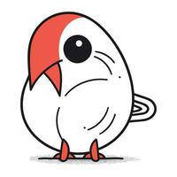 divertente cartone animato Natale uccello su bianca sfondo. vettore illustrazione.