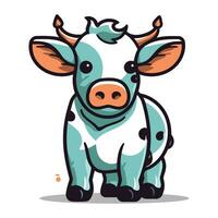 carino cartone animato mucca vettore illustrazione. carino azienda agricola animale personaggio