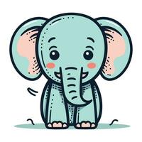 carino cartone animato elefante. vettore illustrazione isolato su un' bianca sfondo.