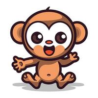 carino scimmia cartone animato portafortuna personaggio vettore illustrazione isolato