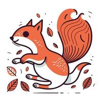 carino mano disegnato scoiattolo. vettore illustrazione nel scandinavo stile.