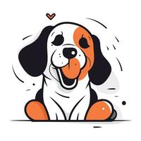 carino cartone animato scarabocchio cane. isolato vettore illustrazione.