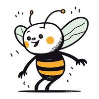 carino cartone animato ape. vettore illustrazione. isolato su bianca sfondo.