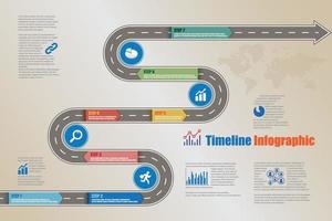 modello di design piatto infografica timeline di tabella di marcia aziendale vettore