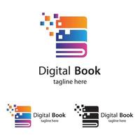 icona del vettore della tecnologia del logo del libro digitale