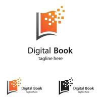 icona del vettore della tecnologia del logo del libro digitale