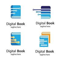 icona del vettore della tecnologia del logo del libro digitale