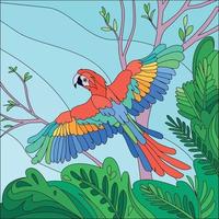 composizione di pappagalli di uccelli tropicali