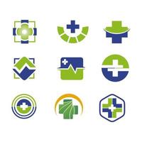 semplice set pack design del logo medico e sanitario vettore