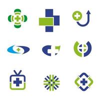 semplice set pack design del logo medico e sanitario vettore