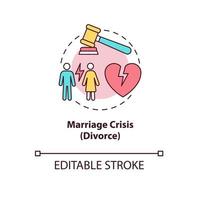 icona del concetto di crisi matrimoniale vettore