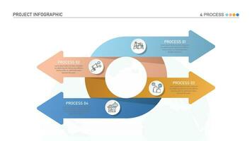 Infografica processi design con icone e 4 opzioni o passi. vettore