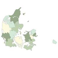 Danimarca carta geografica con amministrativo province. carta geografica di Danimarca vettore