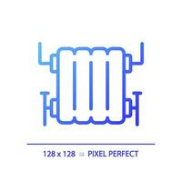 2d pixel Perfetto pendenza acqua riscaldatore icona, isolato vettore, blu magro linea illustrazione che rappresentano impianto idraulico. vettore