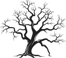 secco bellezza monocromatico raffigurazione di un' morto albero silenzioso solitudine un' morto alberi eredità nel nero vettore