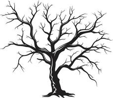 secco maestà monocromatico raffigurazione di un' morto albero ombre di silenzio nero vettore addio per decadimento