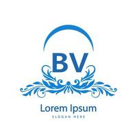 bv lettera logo design vettore