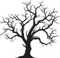resiliente decadimento un' nero vettore omaggio per un' morto albero senza tempo riposo monocromatico fine di un' senza vita albero