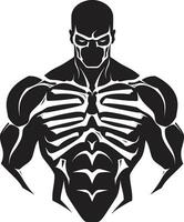 abilità artistica di ferro bodybuilder silhouette vettore risoluto forza nero vettore muscolo padronanza