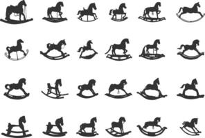 a dondolo cavallo silhouette, giocattolo a dondolo cavallo silhouette, a dondolo cavallo clip arte, a dondolo cavallo fascio vettore