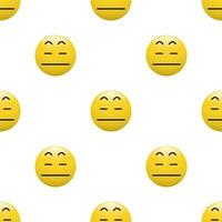 giallo testa emoticon icona con facciale espressioni, senza soluzione di continuità modello su bianca sfondo. vettore