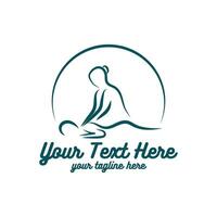 astratto semplice minimalista umano rilassamento massaggio per terme yoga benessere icona logo simbolo illustrazione vettore