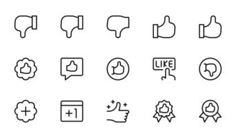 pollice su, dito su, piace icone simbolo vettore. io piace cartello isolato vettore illustrazione. piatto modificabile ictus icona per app, ui e siti web.