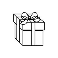 confezione regalo icona stile linea presente box vettore