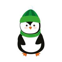 buon natale simpatico personaggio pinguino vettore