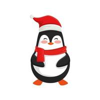 buon natale simpatico personaggio pinguino vettore