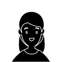silhouette di bella donna avatar personaggio icona vettore