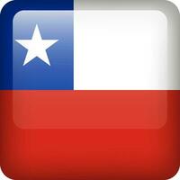 3d vettore chile bandiera lucido pulsante. cileno nazionale emblema. piazza icona con bandiera di chile