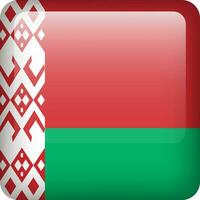 3d vettore bielorussia bandiera lucido pulsante. bielorusso nazionale emblema. piazza icona con bandiera di bielorussia