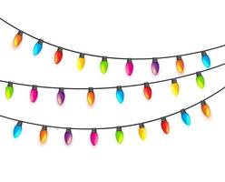 ghirlanda multicolore lampadine festive isolate vettore