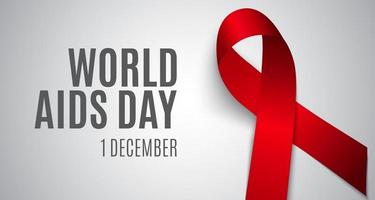 sfondo della giornata mondiale dell'AIDS del 1 dicembre. segno di nastro rosso. vettore