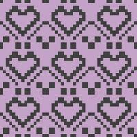 pixel cuori tessuto viola nero vettore