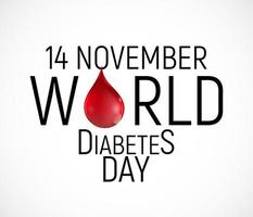 14 novembre. sfondo di consapevolezza della giornata mondiale del diabete. vettore