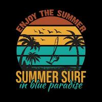fare surf Festival estate vibrazioni bandiera per fare surf t camicia, estate t camicia design vettore illustrazione, estate t camicia, estate fare surf t camicia