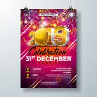 Poster di celebrazione del partito di Capodanno vettore