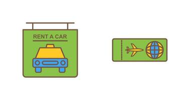 affitto un' auto e aereo Biglietti icona vettore