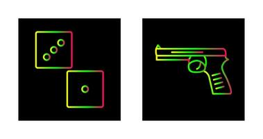 dado e pistola icona vettore