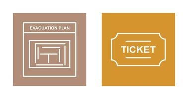 evacuazione Piano e Biglietti icona vettore
